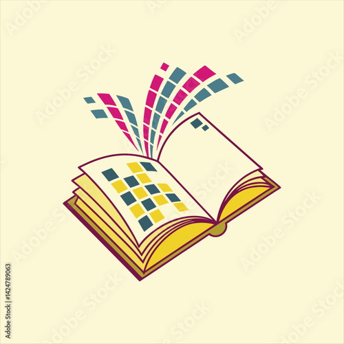 Digital Transformation Book Logo – Pixelated Pages Concept