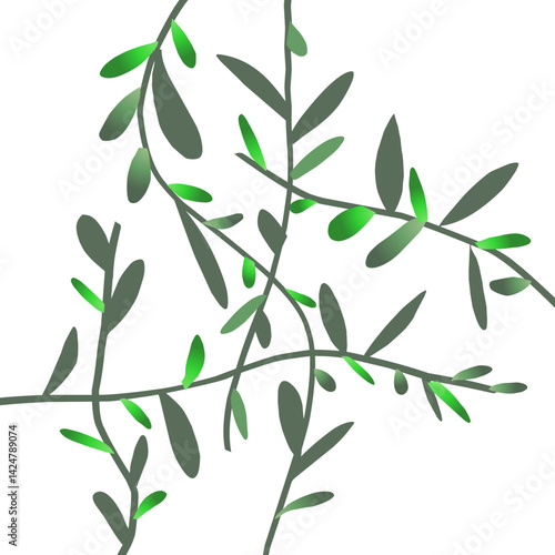 seamless background with green leaves
