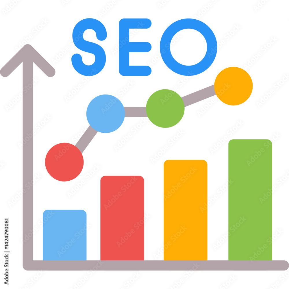 SEO Trends Flat Icon SEO Trends Flat Icon