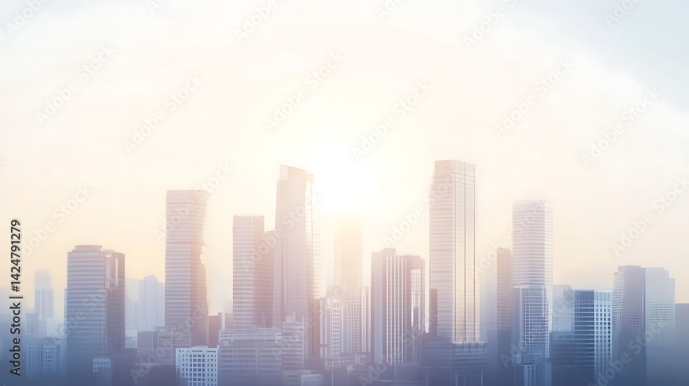 Fototapeta premium Sunrise Cityscape Skyline.