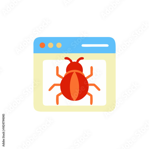 Colorful antivirus bug icon representing malware detection and protection in computer security