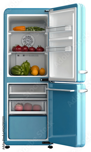 Obraz na płótnie PNG Real modern fridge refrigerator appliance compartments. w salonie
