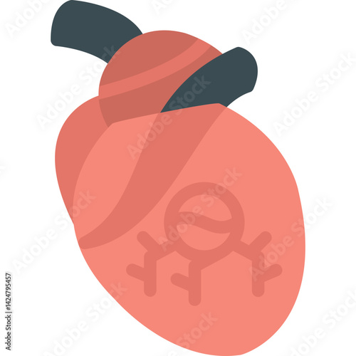 Heart Valve Flat Icon