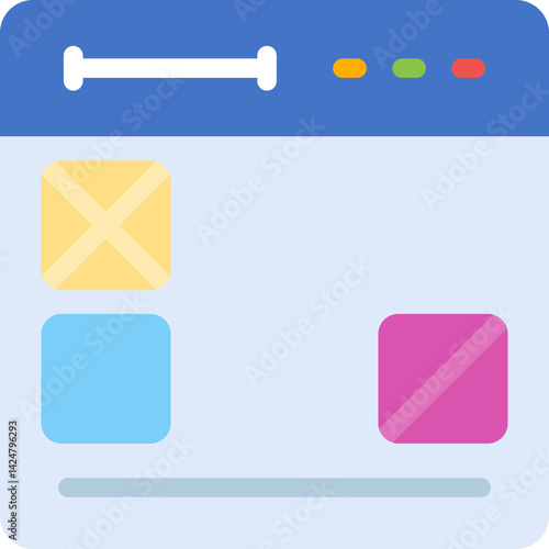 UX Wireframing Flat Icon