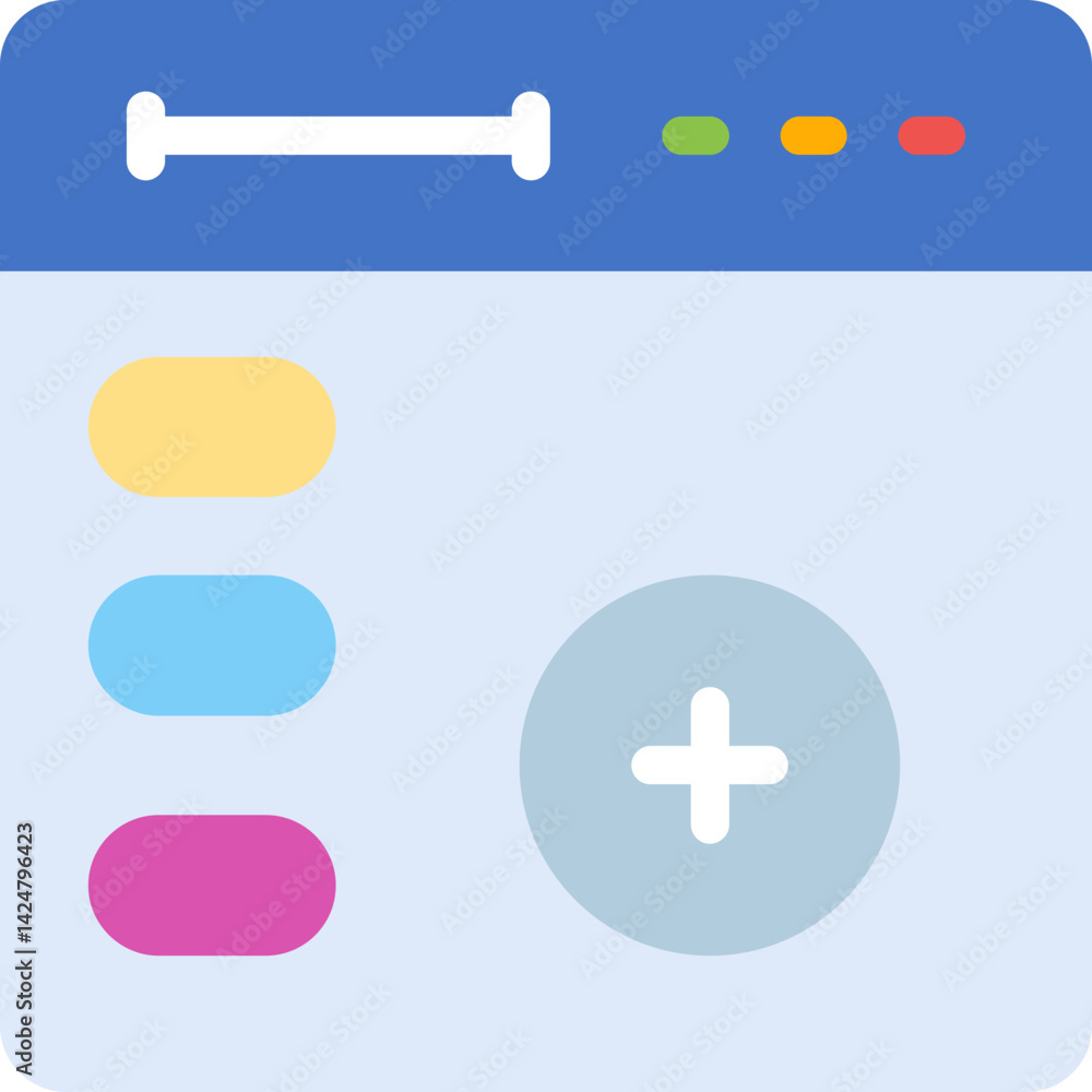 Obraz premium Add Webpage Flat Icon