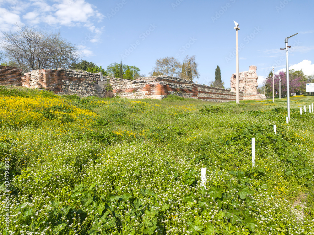 Ruins of Roman fortifications in a town of Hisarya, Bulgaria