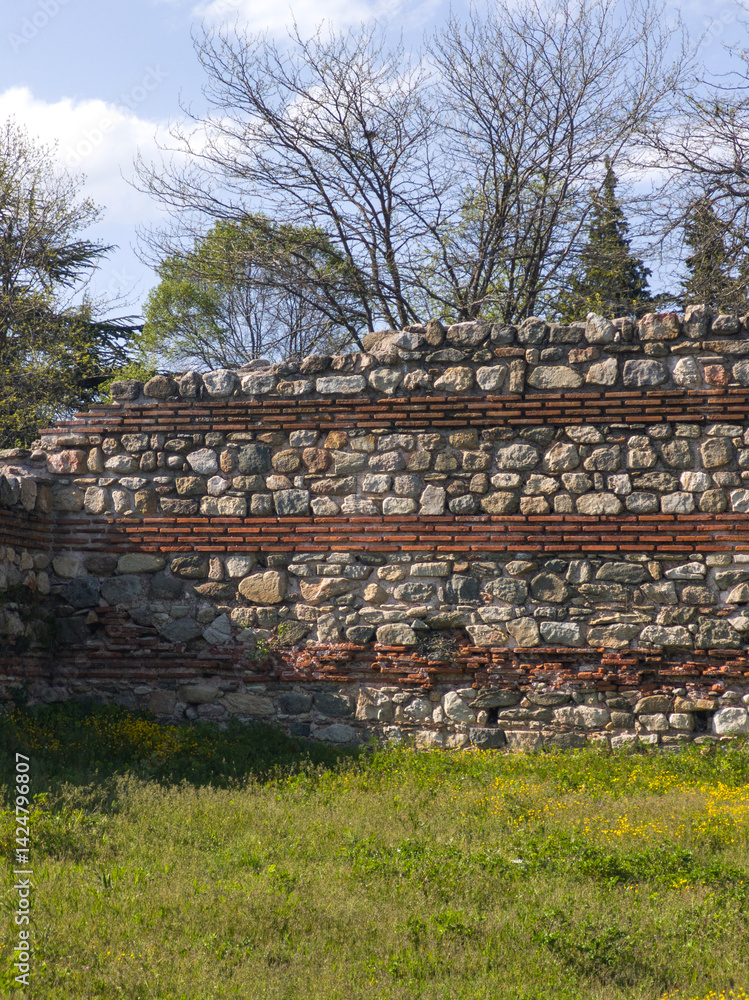 Ruins of Roman fortifications in a town of Hisarya, Bulgaria