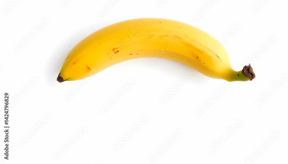 Yellow banana, ripe fruit, white background, realistic, high-resolution, product photography, clean lighting, minimalist, single object, smooth texture, glossy skin, curved shape Yellow banana, ripe fruit, white background, realistic, high-resolution, product photography, clean lighting, minimalist, single object, smooth texture, glossy skin, curved shape