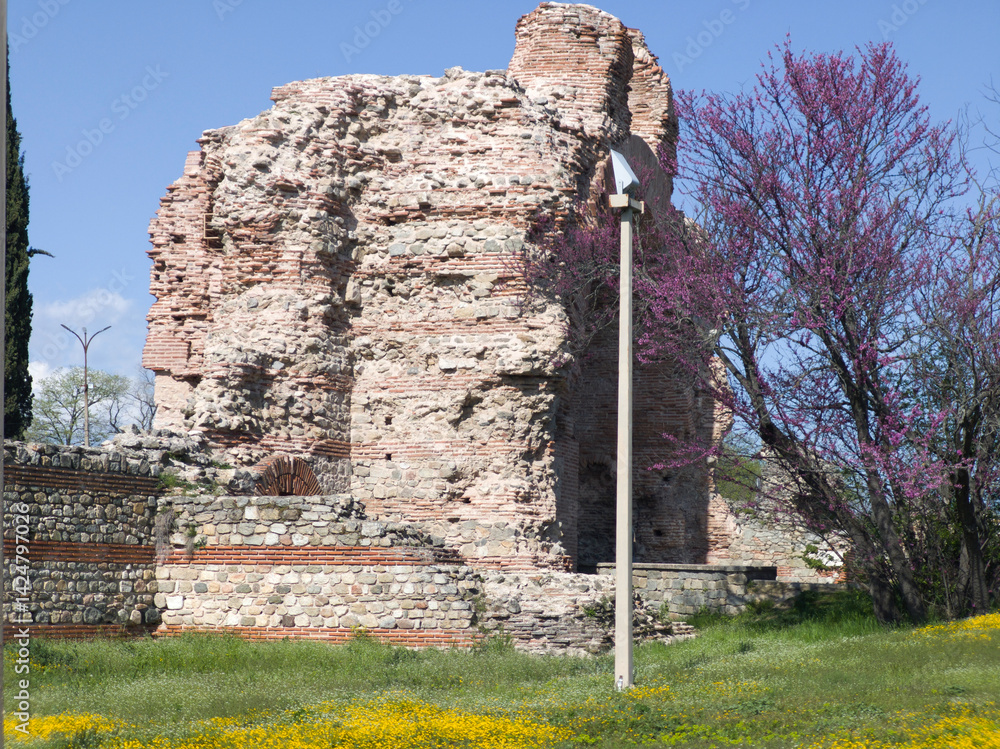 Ruins of Roman fortifications in a town of Hisarya, Bulgaria