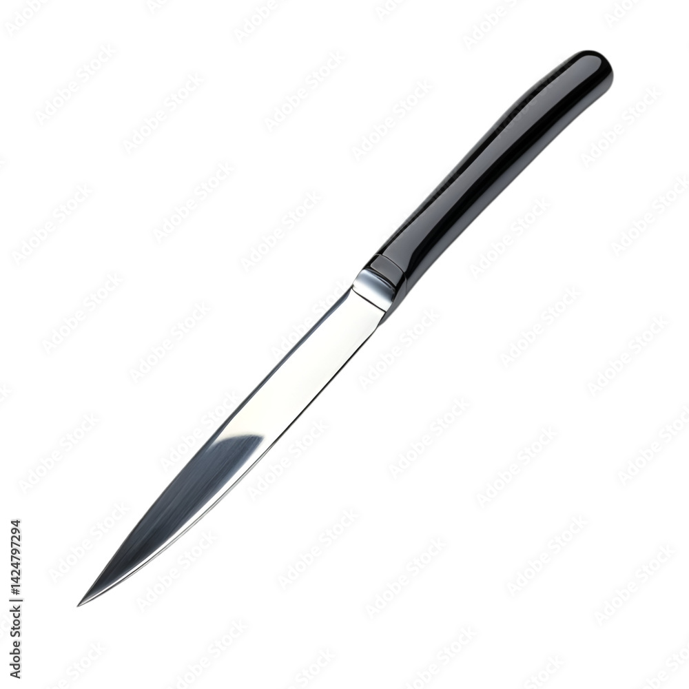 Elegant Black Handle Silver Blade Knife Elegant Black Handle Silver Blade Knife