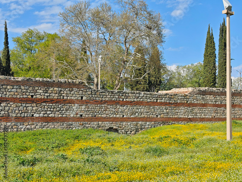 Ruins of Roman fortifications in a town of Hisarya, Bulgaria