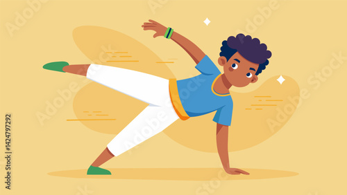 A teenager with autism finds peace and selfexpression in a capoeira class a Brazilian martial art that combines dance music and acrobatics and can be. Vector illustration