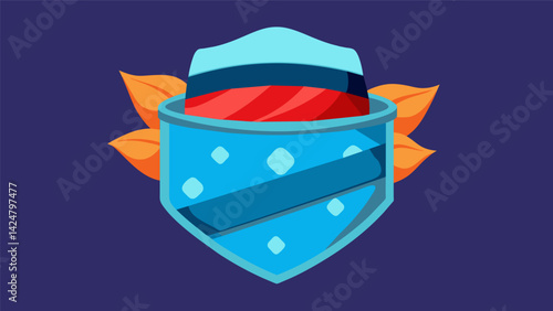 A stylish bandana with moisturewicking fabric and a hidden ice pack compartment for quick cooling on the go.. Vector illustration