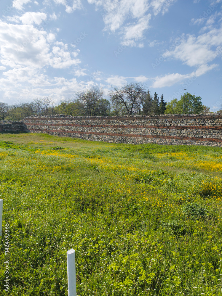Ruins of Roman fortifications in a town of Hisarya, Bulgaria