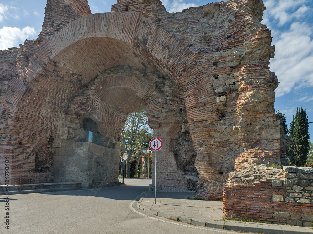 Ruins of Roman fortifications in a town of Hisarya, Bulgaria