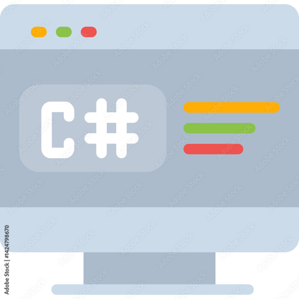 Obraz premium Coding Language Flat Icon
