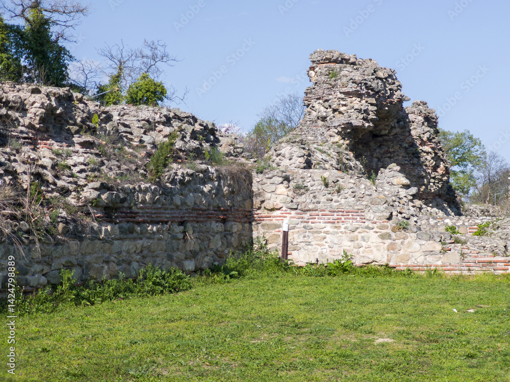 Ruins of Roman fortifications in a town of Hisarya, Bulgaria