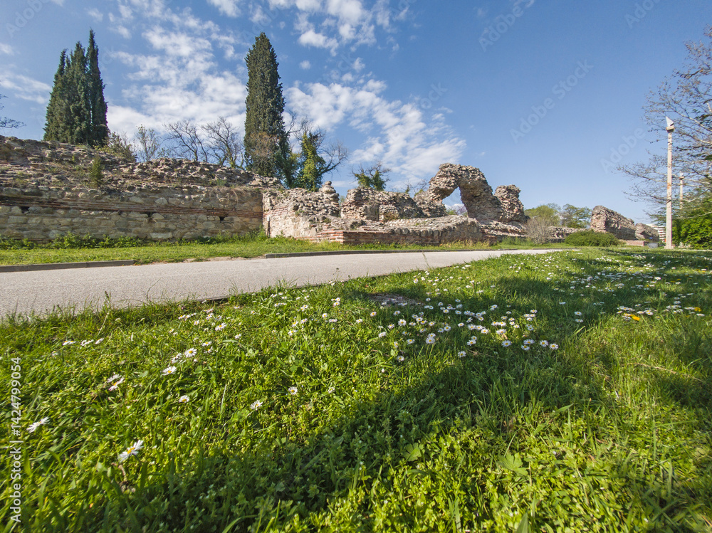 Ruins of Roman fortifications in a town of Hisarya, Bulgaria