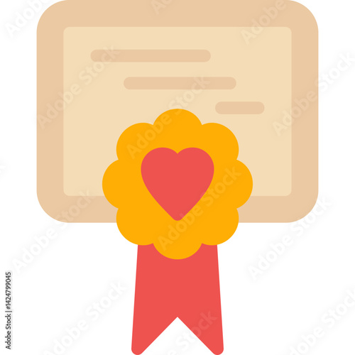 Cuadro en lienzo Birth Certificate Flat Icon