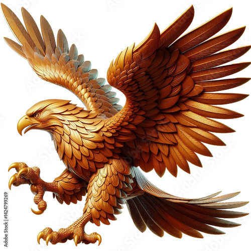 Golden eagle isolated on transparent background
