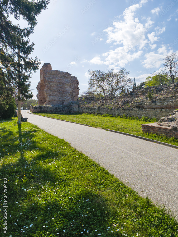 Ruins of Roman fortifications in a town of Hisarya, Bulgaria