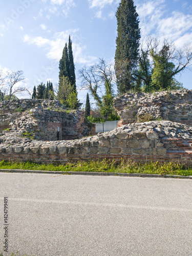 Obraz na płótnie Ruins of Roman fortifications in a town of Hisarya, Bulgaria w salonie