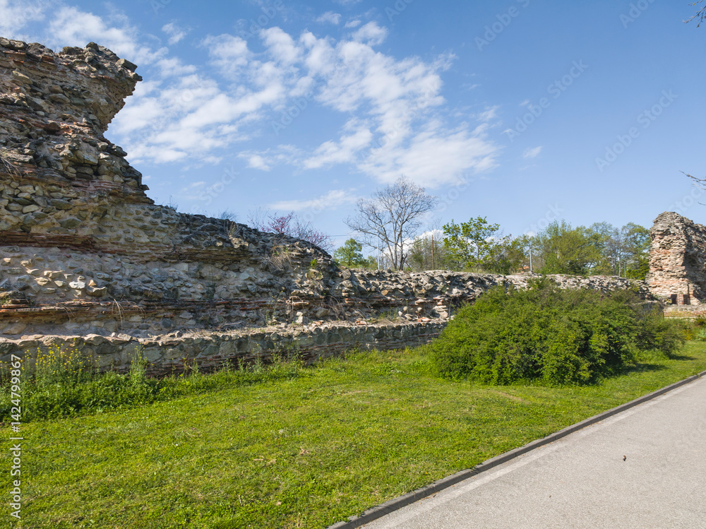Ruins of Roman fortifications in a town of Hisarya, Bulgaria