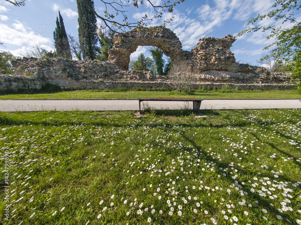 Ruins of Roman fortifications in a town of Hisarya, Bulgaria