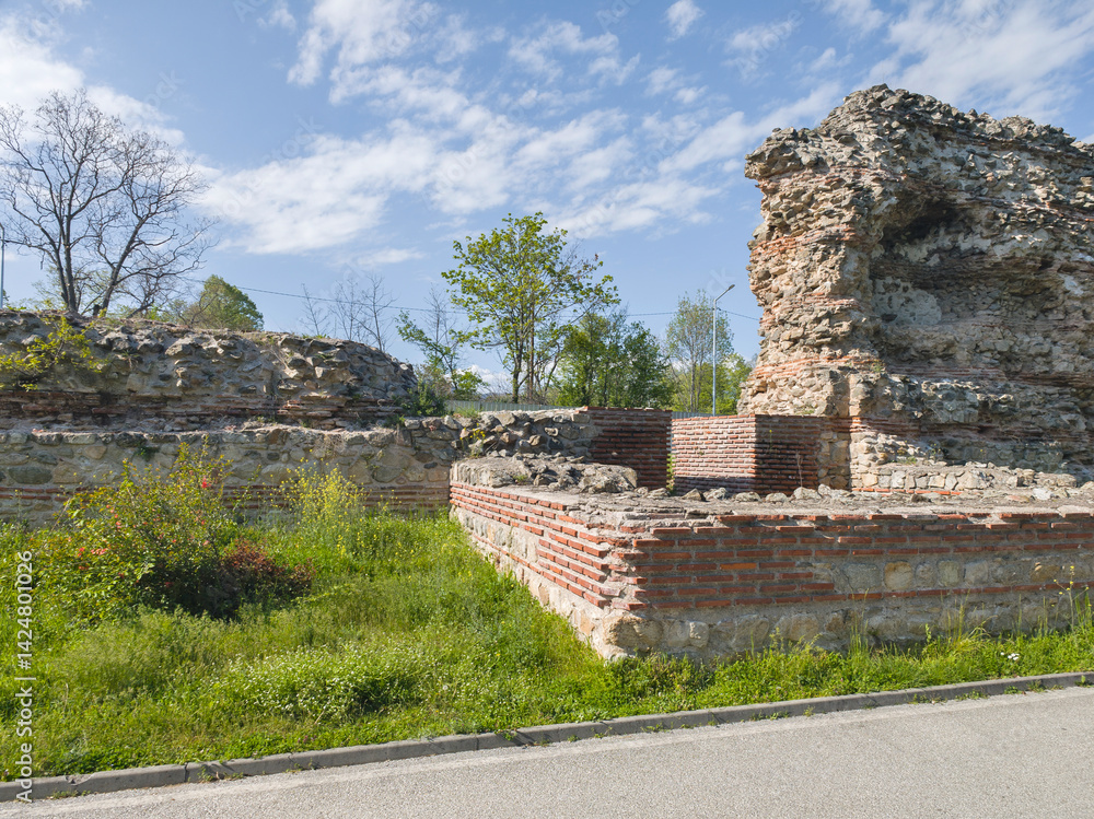 Ruins of Roman fortifications in a town of Hisarya, Bulgaria