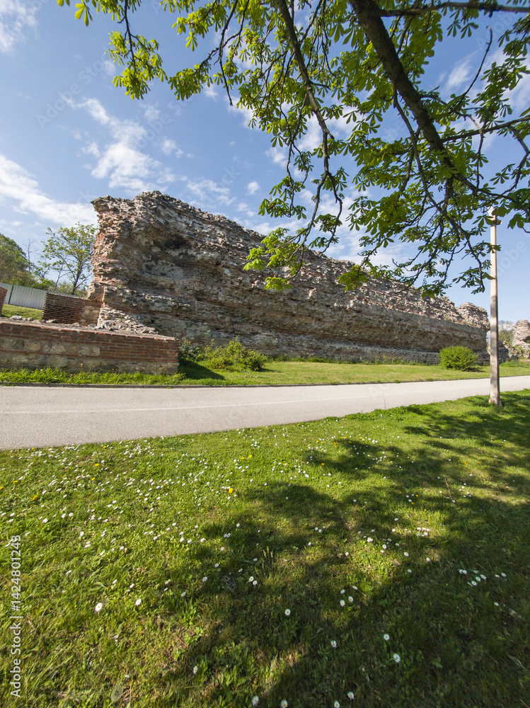 Ruins of Roman fortifications in a town of Hisarya, Bulgaria