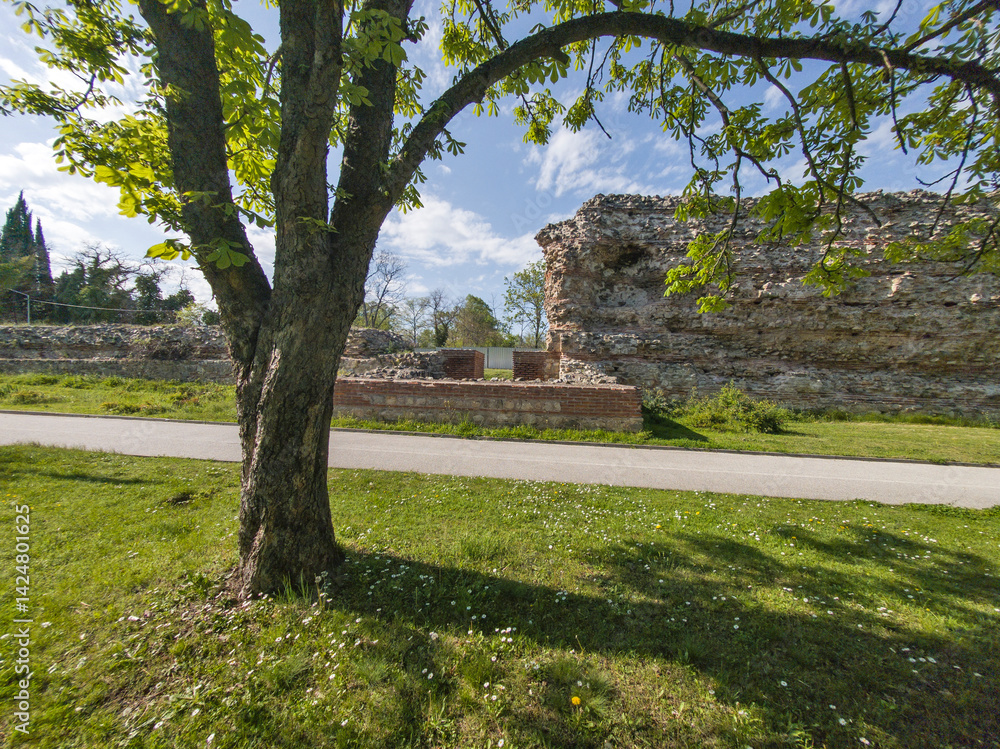 Ruins of Roman fortifications in a town of Hisarya, Bulgaria