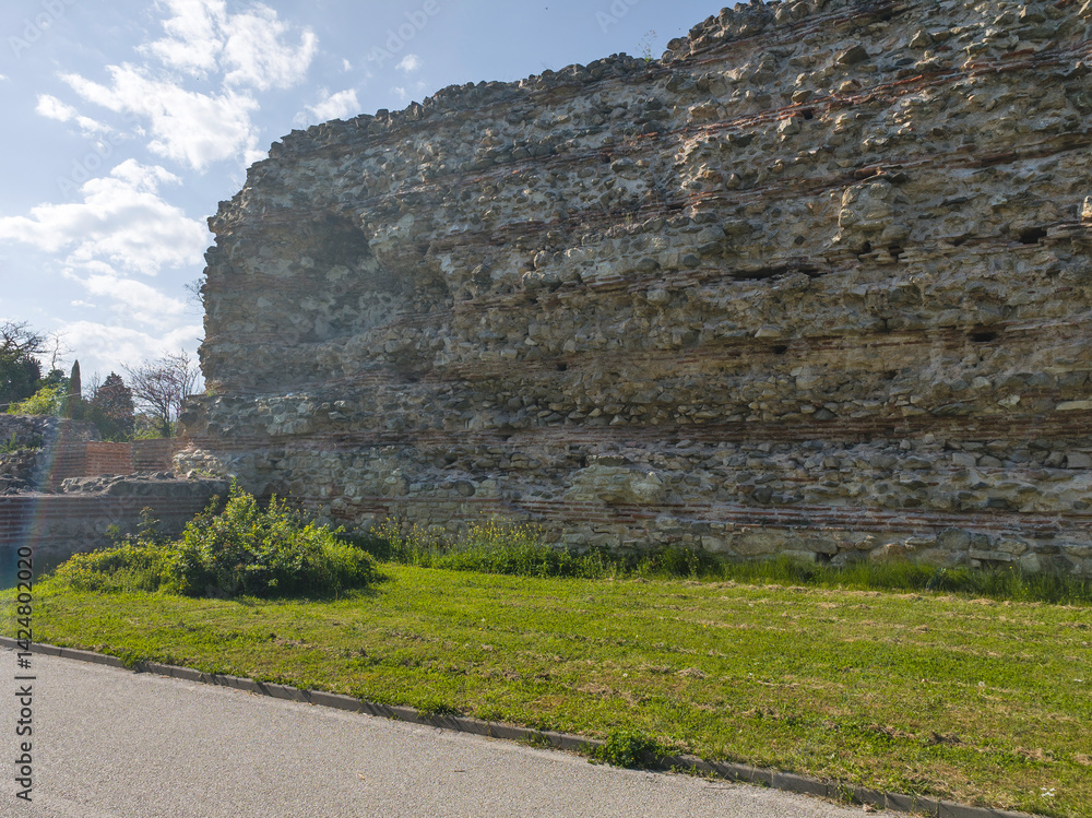 Ruins of Roman fortifications in a town of Hisarya, Bulgaria