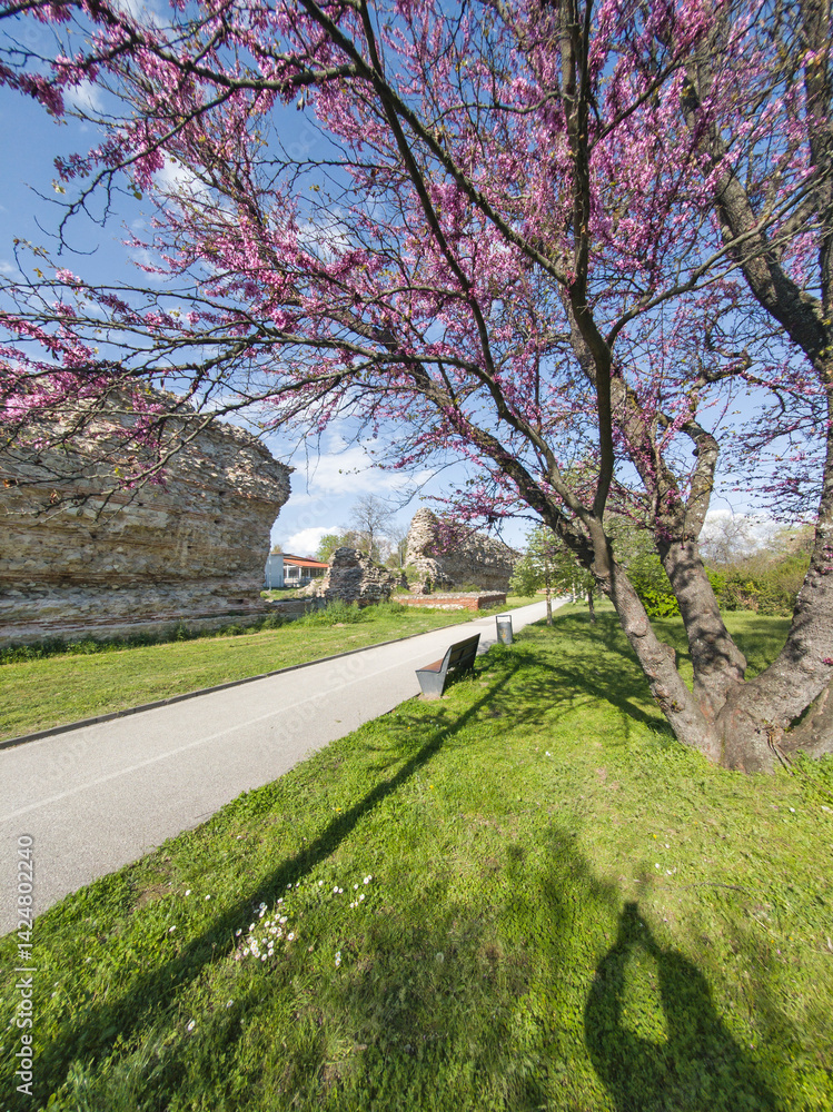 Ruins of Roman fortifications in a town of Hisarya, Bulgaria