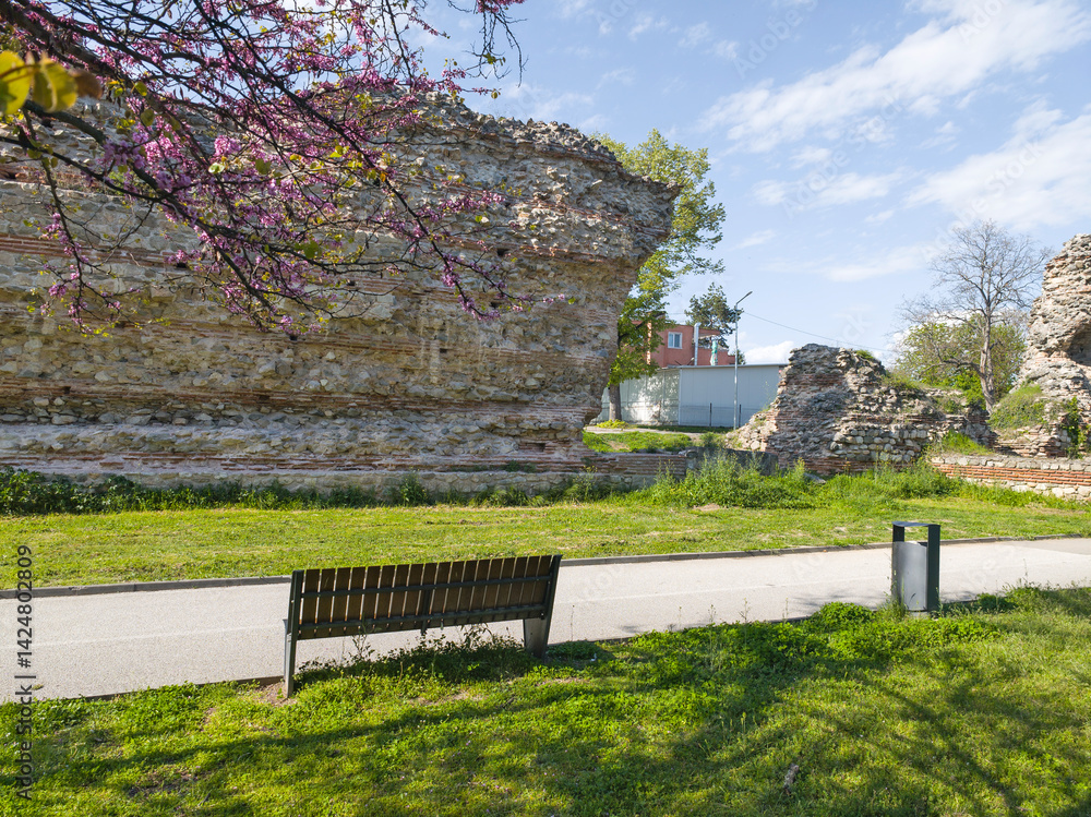 Ruins of Roman fortifications in a town of Hisarya, Bulgaria