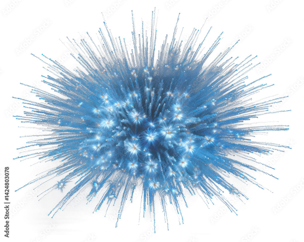 Obraz premium PNG Blue fireworks night celebration chandelier.