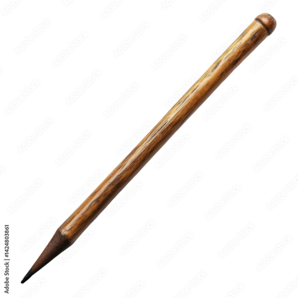 Wooden writing tool sharp point antique design brown wood Wooden writing tool sharp point antique design brown wood