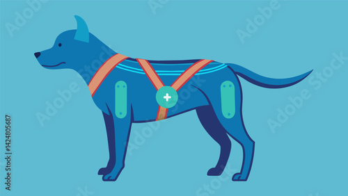 Say goodbye to slouching and back pain in your furry companion with this posturemonitoring harness that encourages proper alignment and movement to. Vector illustration