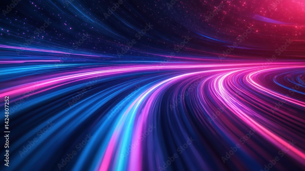 Abstract Speed and Light Trails: A Vivid Journey Through Neon Nightscape Abstract Speed and Light Trails: A Vivid Journey Through Neon Nightscape