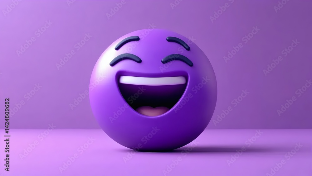 Fototapeta premium Purple Laughing Emoji
