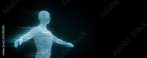 AI Avatar in Glowing Light – Metaphor of Digital Awakening