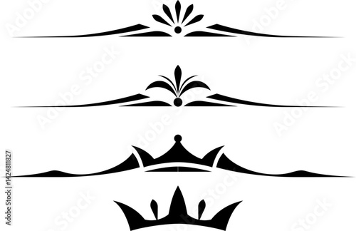 black and white set of delimiters for text, dividers