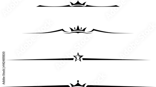 black and white set of delimiters for text, dividers