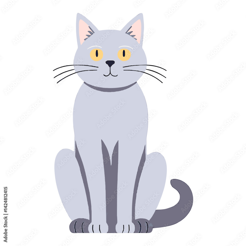 Obraz premium Cat silhouette on white background 