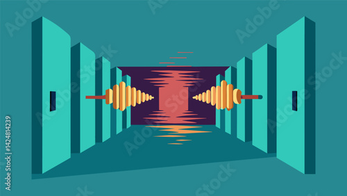 An animated GIF of a sound wave bouncing off multiple walls growing in intensity and volume symbolizing how ideas can be amplified within an echo.