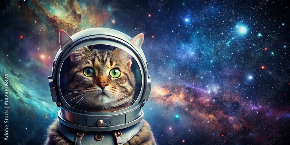 Adorable Cat Astronaut in Space Helmet, Ready for Adventure! Adorable Cat Astronaut in Space Helmet, Ready for Adventure!