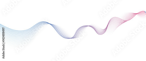 Obraz na płótnie Flowing Dot Wave halftone gradient pattern on transparent background
w salonie