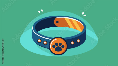 A stylish collar with an integrated air quality monitor making it the perfect accessory for pet owners who value both fashion and functionality.. Vector illustration