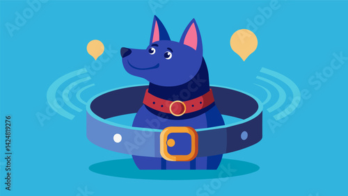 A hightech collar that keeps an eye on your pets mood fluctuations through advanced biometric sensors.. Vector illustration