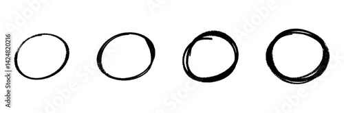 Hand drawn scribble circles set. Sketch line pencil elements collection. Vector isolated illustration