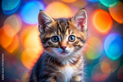 Adorable Kitten Playing, Shallow Depth of Field, Soft Focus, Cute Pet Photography